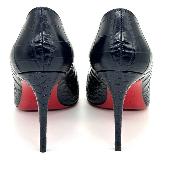 Christian Louboutin KATE 85 Crock Calf Ali leather Heels Pumps Shoes Black - Picture 10 of 15